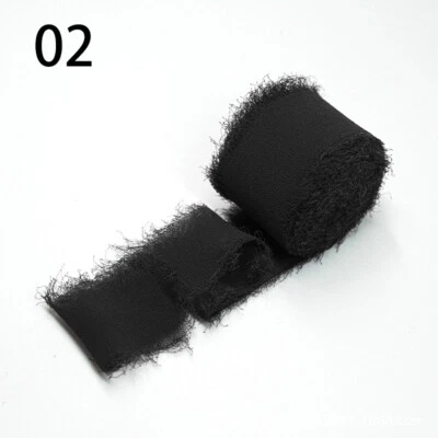 5 Yard Roll Frayed Edged Chiffon Silk Ribbon Sheer Fringe Wedding Party Craft UK - Image 1 of 4
