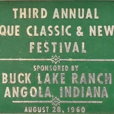 Antiguo espectáculo de festival de autos clásicos 1960 Meet Buck Lake Ranch Angola Indiana Foto 1 de 3
