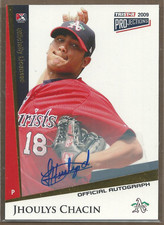 2009 TRISTAR PROjections Autographs Yellow #133 Jhoulys Chacin 2/25 Auto