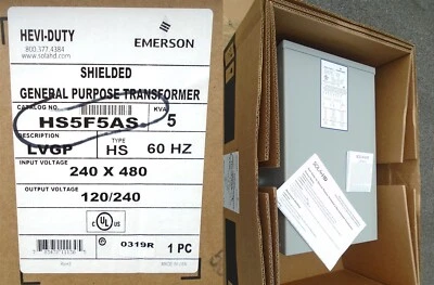 SOLA Hevi-Duty - HS5F5AS - PRI 2X 240/480 - SEC 2X 120/240V - 5KVA NUEVO en CAJA Foto 1 de 4