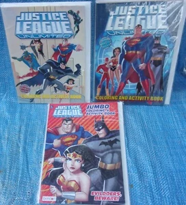 Lotto libri Justice League illimitati da colorare e attività DC Comics inutilizzati Batman - Foto 1 di 11