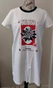 Kenzo Women’s T Shirt White Logo Dress Size Small - Picture 1 of 6