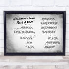 Glamorous Indie Rock & Roll Man Lady Couple Grey Song Lyric Print