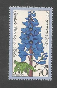 Alemania Berlín #9NB131 en muy buen estado sin montar o nunca montada - 1976 70pf + 35pf flor de espuela de alondra - Imagen 1 de 1