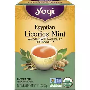 Yogi Tea Herbal Tea Bags Egyptian Licorice Mint 16 Pack - Picture 1 of 1