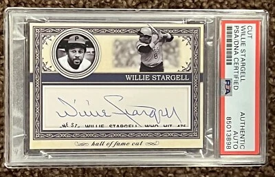 Willie Stargell  Pittsburgh Pirates Signed Cut HOF Card  1988 PSA Slab  Rare - Image 1 of 2