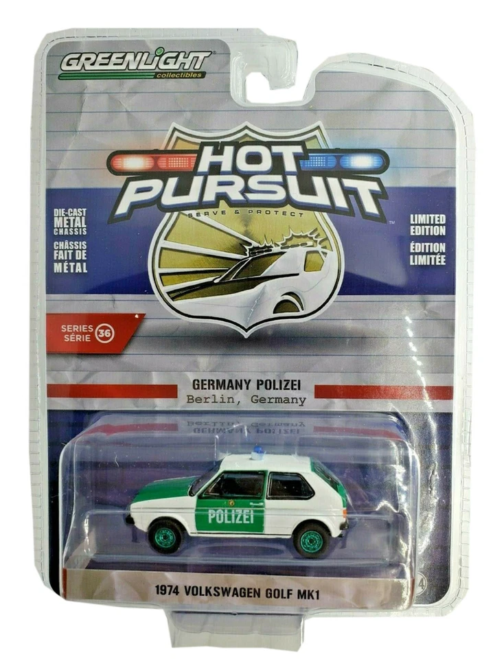 1974 VOLKSWAGEN Golf Mk1 Police Berlin Germany 1/64 Diecast Greenlight 42930 B