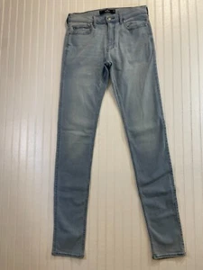 Hollister Jeans Mens 32x36 Light Blue Stacked Skinny Advanced Stretch Distressed - Picture 1 of 11