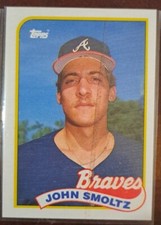 1989 Topps John Smoltz Rookie 1 of 1 ERROR CARD #382 -Line Across Image Jst Opnd