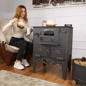 Holzofen Blechherd mit Backofen, Herd Herd, Holzofen, Backofen Herd - Bild 1 von 13