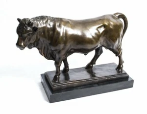 A fabulous bronze sculpture Bronze Bull Sculpture on a Marble Base.Great. - Picture 1 of 2