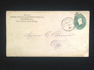 OH COLUMBUS 1888 CUBIERTA 2¢ TODA POR TODAS PARTES ILUS OHIO CENTENARIO EN REVERSO - Imagen 1 de 2