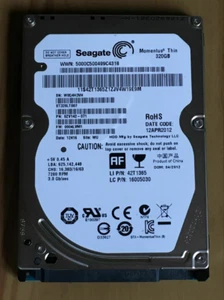 Unidad de disco duro Seagate Momentus Thin 320 GB 16MB 7200 RPM 2,5"SATA (ST320LT007) para portátil/PS3 - Imagen 1 de 3