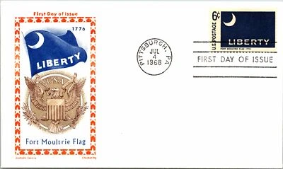1968 FDC - Fort Moultrie Flag - Pittsburgh - F21331 - Image 1 of 2