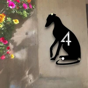 Greyhound House Number Sign - Gloss - Picture 1 of 11