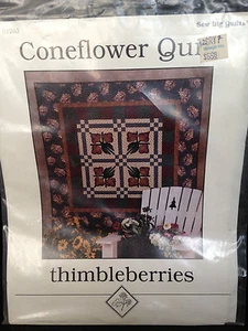 THIMBLEBERRIES INC. "Coneflower Quilt" Quilt SEWING PATTERN 57" Square UNUSED - Picture 1 of 5