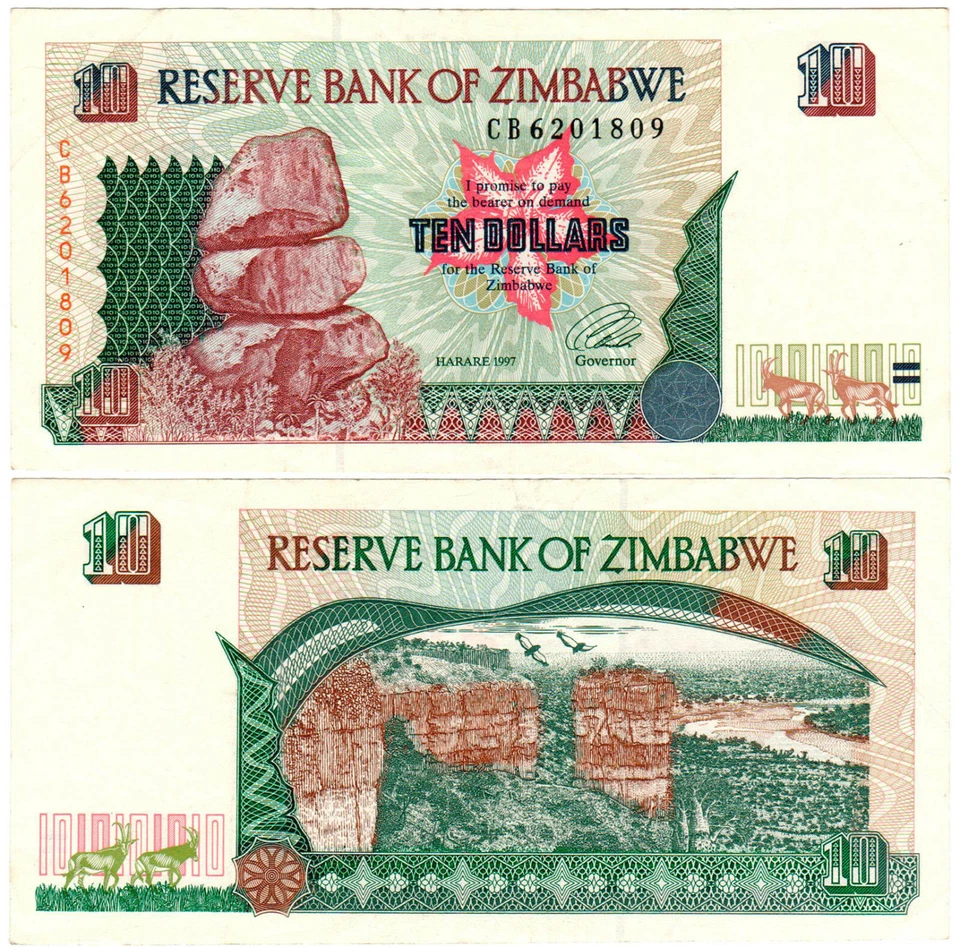 Zimbabwe $10 P#6a (1997) Reserve Bank of Zimbabwe AUNC - Image 1 of 1