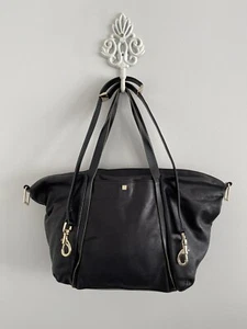 Pour La Victoire Handtasche groß schwarz weiches Leder Schultertasche Umhängetasche Reißverschluss - Bild 1 von 12