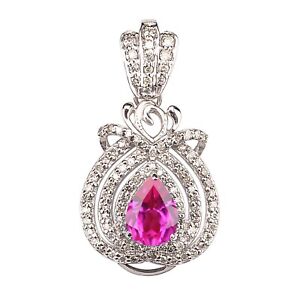 1.80 Carat Pear Shape Natural African Tourmaline Solitaire Pendant In 925 Silver