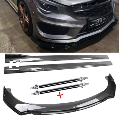 Front Lip Chin Bumper Spoiler Carbon Fiber For Mercedes-Benz CLA180 CLA200 Body - Image 1 of 4