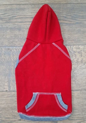 Sudadera con capucha polar roja con patas para perro mascota mediana Foto 1 de 3