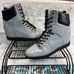 Nike Dunk Super Sky Hi Premium Reflect Silver 616738-001 2013 Women's Size 8 EUC - Picture 1 of 9