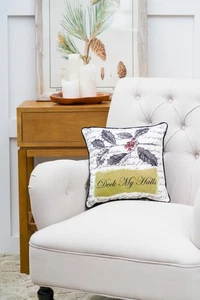 Deck My Halls Christmas Throw Pillow, 14" x 14" - Picture 1 of 3