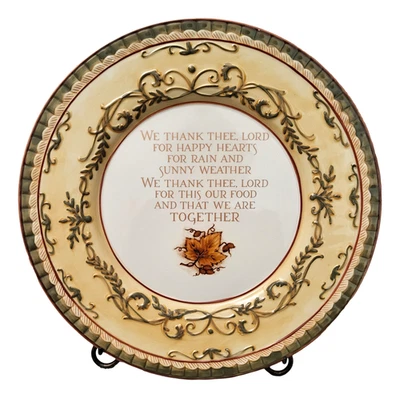 Decorative Inspirational Ceramic Charger Plate Serving Platter w/Stand - Image 1 of 4