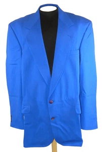 Men's Blue Blazer Bachrach USA Made Vintage 2 Button Tag 46L Sleeve 26 - Picture 1 of 5