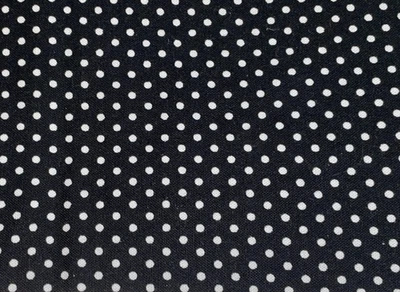 By 1/2 Yd Black with White Polka Dots Cotton Quilt Fabric by Cranston 18" X 44" - Image 1 of 4