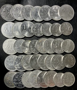 OLD INDIA Coin Lot - 1 and 2 RUPEES - 40 EXCELLENT COINS - lot #o16 - Picture 1 of 1