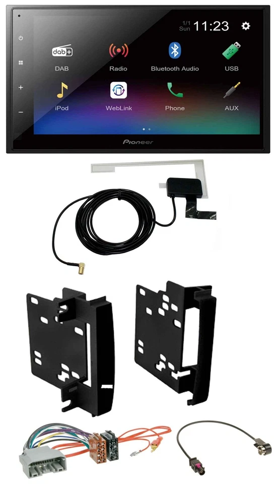 Pioneer DAB MP3 Bluetooth 2DIN USB Autoradio für Chrysler 300C Sebring Dodge Ave - Bild 1 von 4