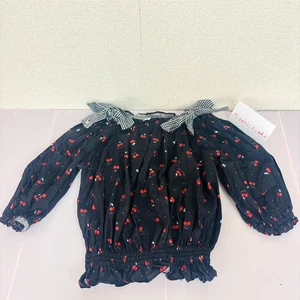 Mezzo Piano Off-the-Shoulder Tops Approx. H 140cm Cherry Black Ribbon Plaid Rare - Picture 1 of 24