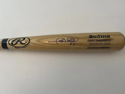 Gary Sheffield Signed Rawlings Big Stick Pro Bat Engraved Detroit Tigers JSA HOF - Image 1 of 3