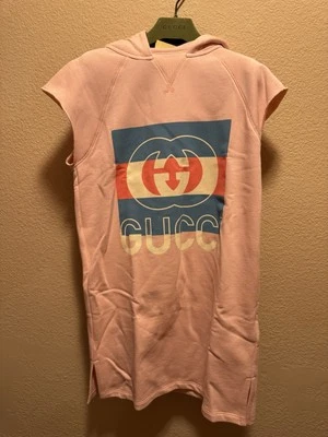 New Authentic Gucci GG Logo Hooded Pink Sweater Dress Size 10 / US L Women’s - Image 1 of 4