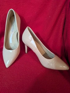 Vestido de salón City Classified para mujer talla 7,5 M desnudo hecho por el hombre charol tacón de 3" - Imagen 1 de 6