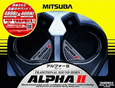 MITSUBA Alpha II MBW-2E17G Green European Sound Car Horn 480Hz / 400Hz F/S Track - Image 1 of 3