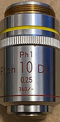 Nikon Ph1 Plan 10x DL 0.25 160/-  Phase Contrast Microscope Objective - Image 1 of 4