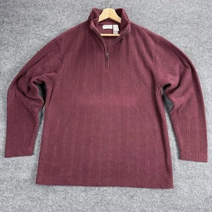 Concepts by Claiborne Sweater Mens XL Burgundy Quarter Zip Mock Neck Textured - Picture 1 of 9