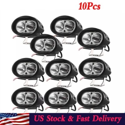 10PCS  IP68 LED Forklift Truck Blue Warning Lamp Safety Working Spot Light 9-80V - Image 1 of 4