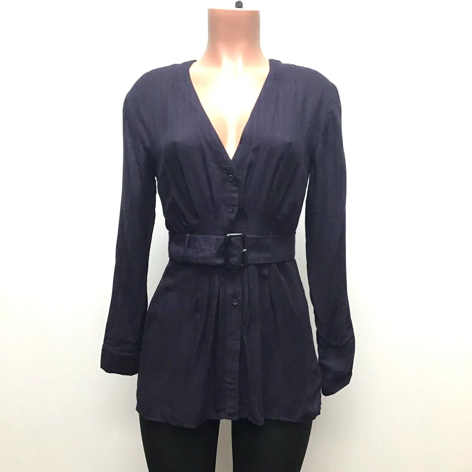 People Womens Back in The Spotlight Purple Button-down Top XS BHFO 2867