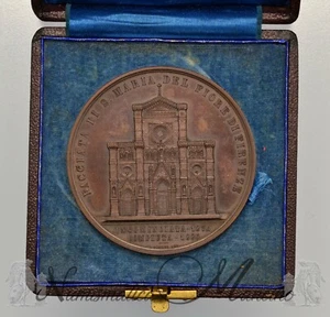Medaglia Compimento Facciata Santa maria del Fiore Firenze 1886 Fdc in astuccio - Picture 1 of 5
