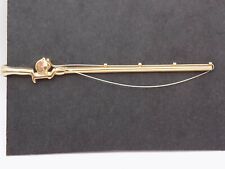 Vintage Tie Bar Fishing Pole Sportsman Reel Yellow Gold by Hickok