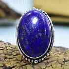 Solid 925 Sterling Silver Natural Lapis Lazuli Gemstone Handmade Ring All Size