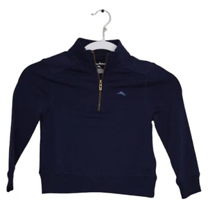 Tommy Bahama Boys Navy Blue Cotton Pullover 1/4 Zip Kids Sweater XS/4 - NWT - Picture 1 of 3