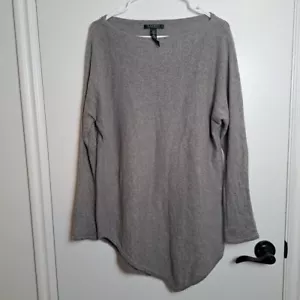 Maglione tunica manica lunga LRL grigio maglia agnello misto lana cashmere taglia large - Foto 1 di 6