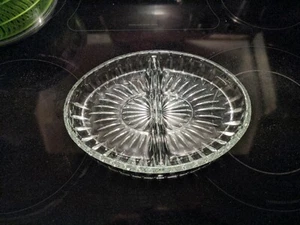 Pressglas Relish Schale. 2 Fächer 9,5 cm oval. Keine Chips. - Bild 1 von 9