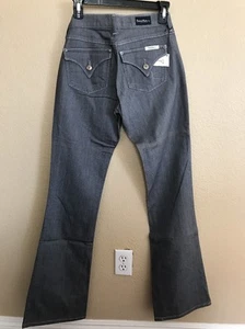 New DAVID KAHN Nikki Jeans Grey Low Rise Boot Cut W Flat PKTS Size 27x35 - Picture 1 of 10