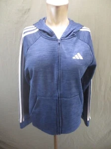 ADIDAS Size 14/16 Boy Blue Full Zip Pocket Fleece Lined Warm Athletic Jacket 338 - Picture 1 of 8