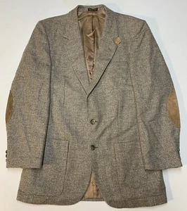 Blazer uomo 42L vintage anni 90 lana tweed scamosciato toppe gomito VonFurstenberg usato in ottime condizioni - Foto 1 di 14